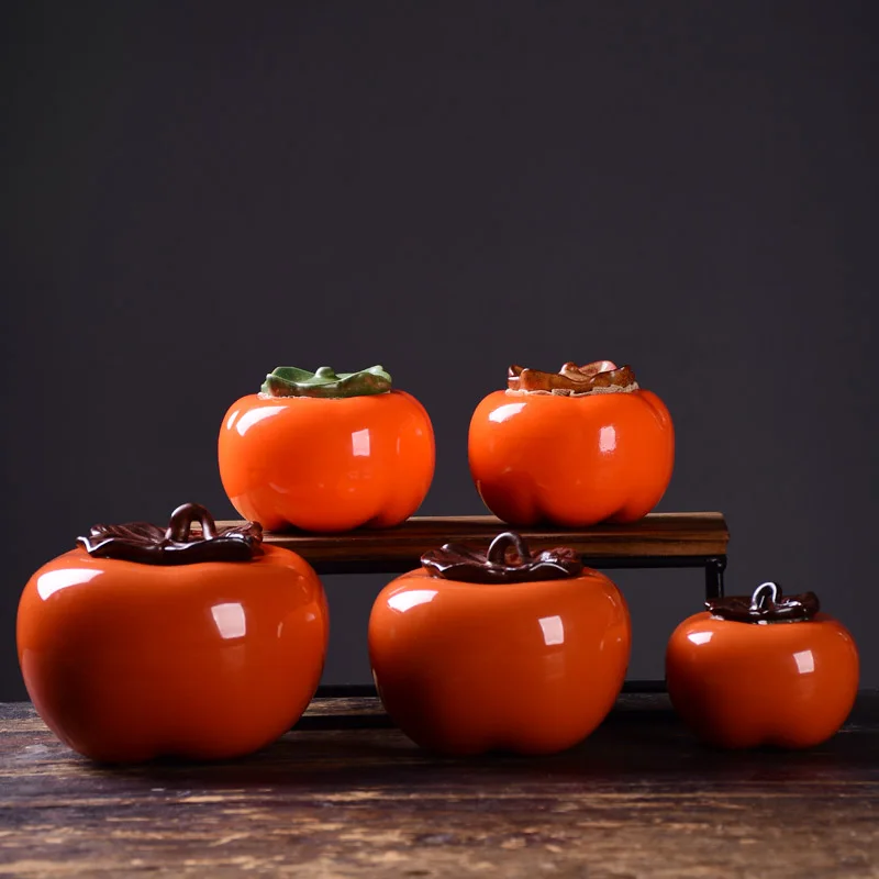 Pumpkin Shape Porcelain Storage Box Halloween Decor Candy Sealed Cans Food Package Container Kitchen Jar Tea Tank | Дом и сад