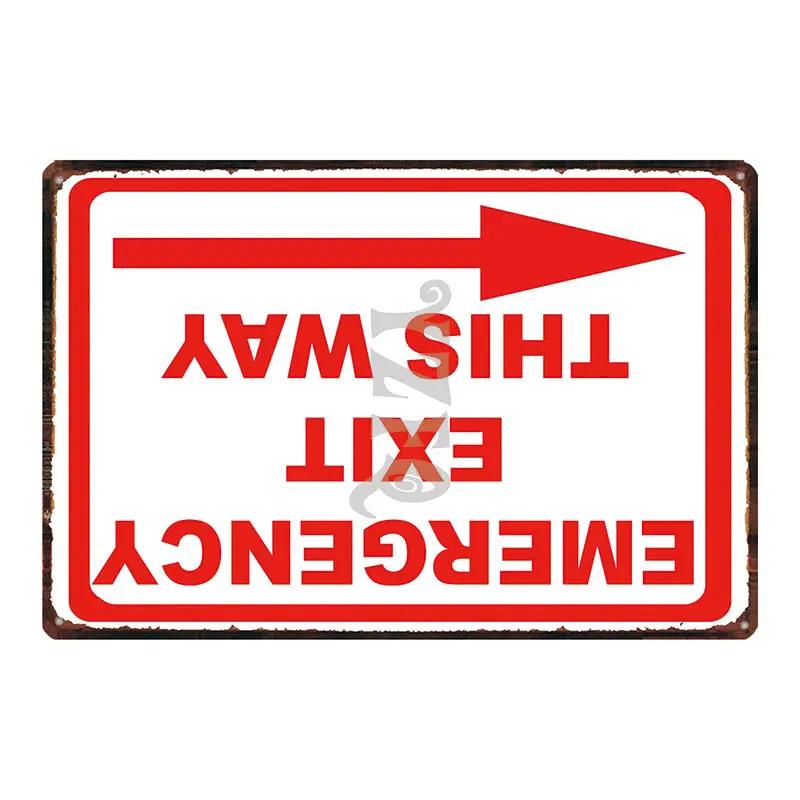 Notice Sign Restroom Poster Plaque Metal Vintage Exit Advertising Wall Poster Bar Shop Art Home Decor Cuadros DU-3300A - Color: DU-3322