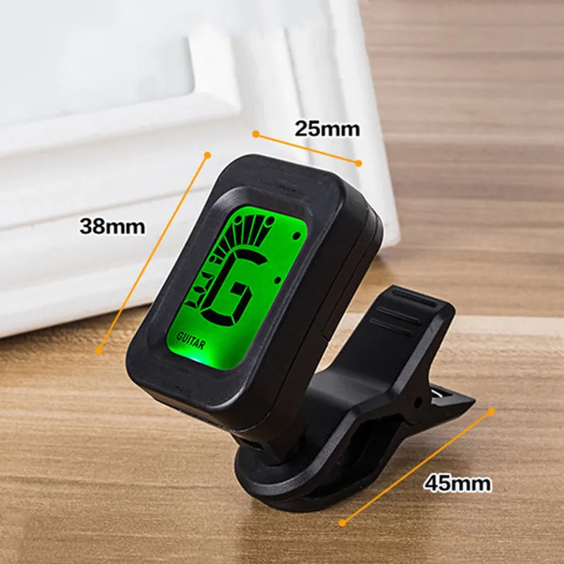 1 шт. электрогитары педаль тюнера клип на хроматический цифровой мини ЖКД Экран