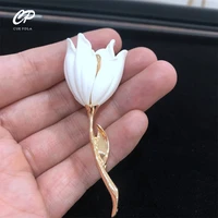fashion flower tulip brooch pin lapel collar scarf decor jewelry women garment brooches jewelry clothing accessories