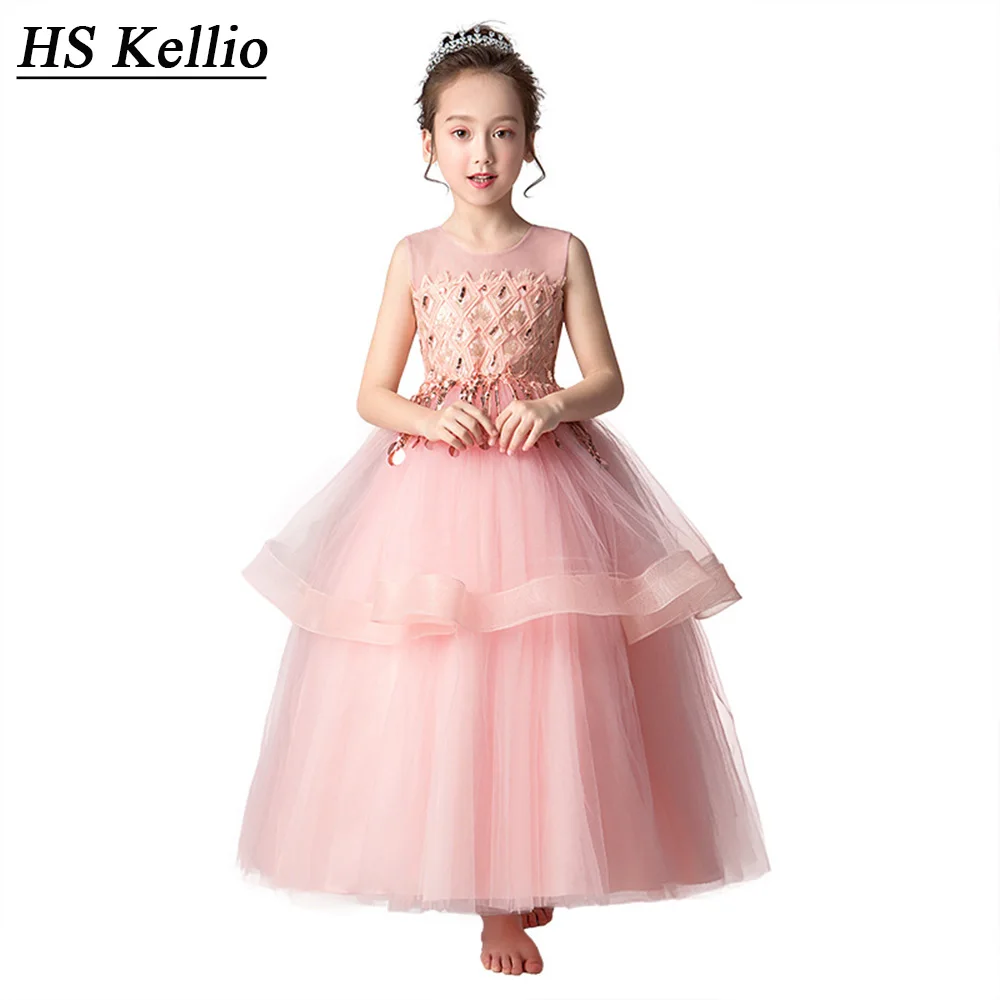 Новое поступление Летнее нарядное платье для маленьких девочек Длинные
