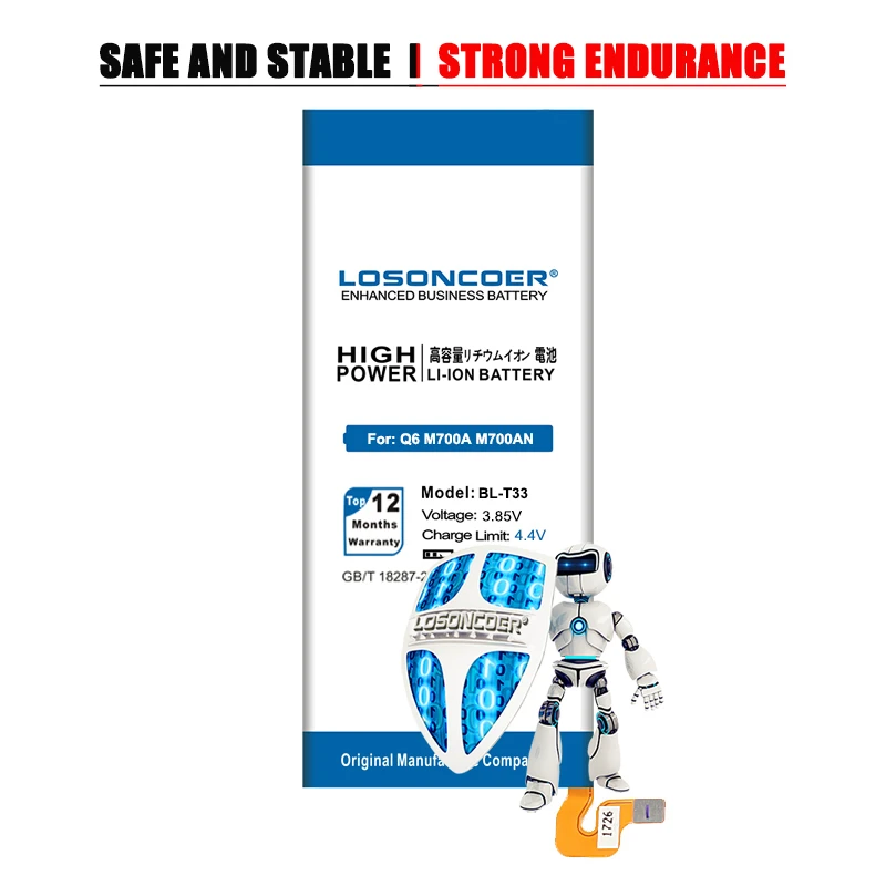 Аккумулятор LOSONCOER 4350 мАч для смартфона LG M700A M700AN Q6 M700N M700DSK высокого качества +