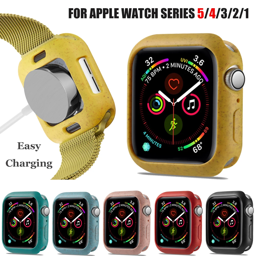 

Силиконовый чехол-бампер для Apple Watch Series 5 4 3 2 1 44 мм 40 мм 42 мм 38 мм ударопрочный чехол из ТПУ Защитная рамка для iWatch