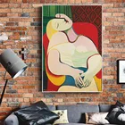 Мечтательная женщина Пикассо искусство на стену в скандинавском стиле плакаты и принты для декора гостиной