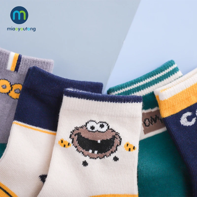 

10 Pcs/lot Cute Clock Cotton Knit Baby Girl Socks For Children Kids Boy Children's Warm Socks With Inscriptions Miaoyoutong