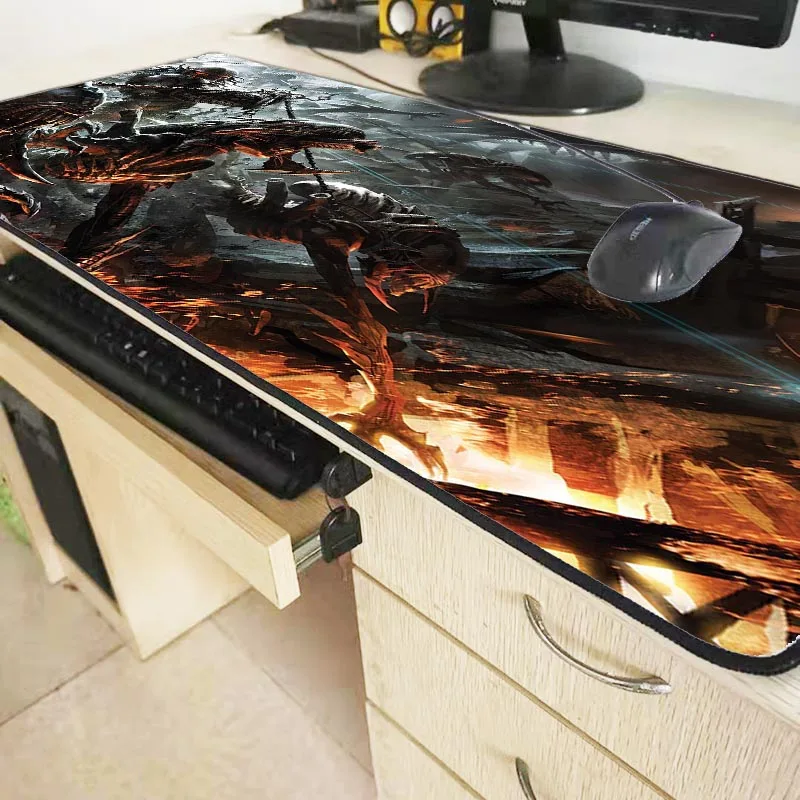 Mairuige 900X400X3 мм креативный коврик для мыши с большим замком и рисунком хищника, геймерская игра в игры, коврик для мыши для украшения рабочего стола