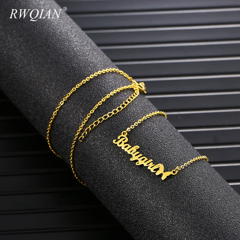 Ожерелья с подвеской в виде бабочки для женщин ожерелья именной табличкой на