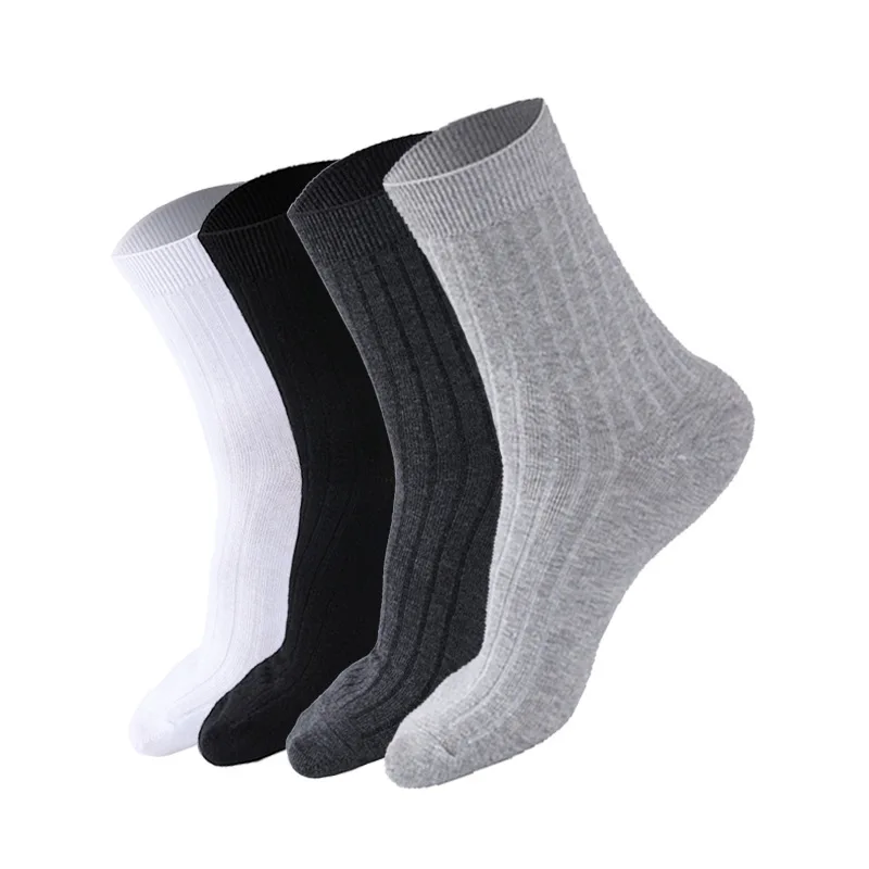 

Summer Spring Breathable Thin Socks Men's High Qualtiy Combed Cotton Pure Color Elastic Sox Long Business Casual Socks
