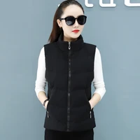 womens 2021 autumn winter new down cotton korean loose lady 90kg casual fashion wearing a versatile stand collar vest coat