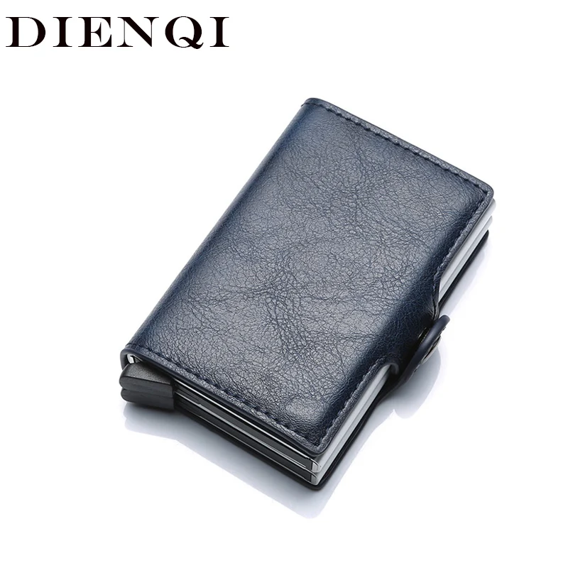 DIENQI, высокое качество, кошельки для мужчин, короткие, Rfid карты, кошелек, сумка для денег, мини кошелек, мужской алюминиевый маленький кошелек, мужской тонкий кошелек