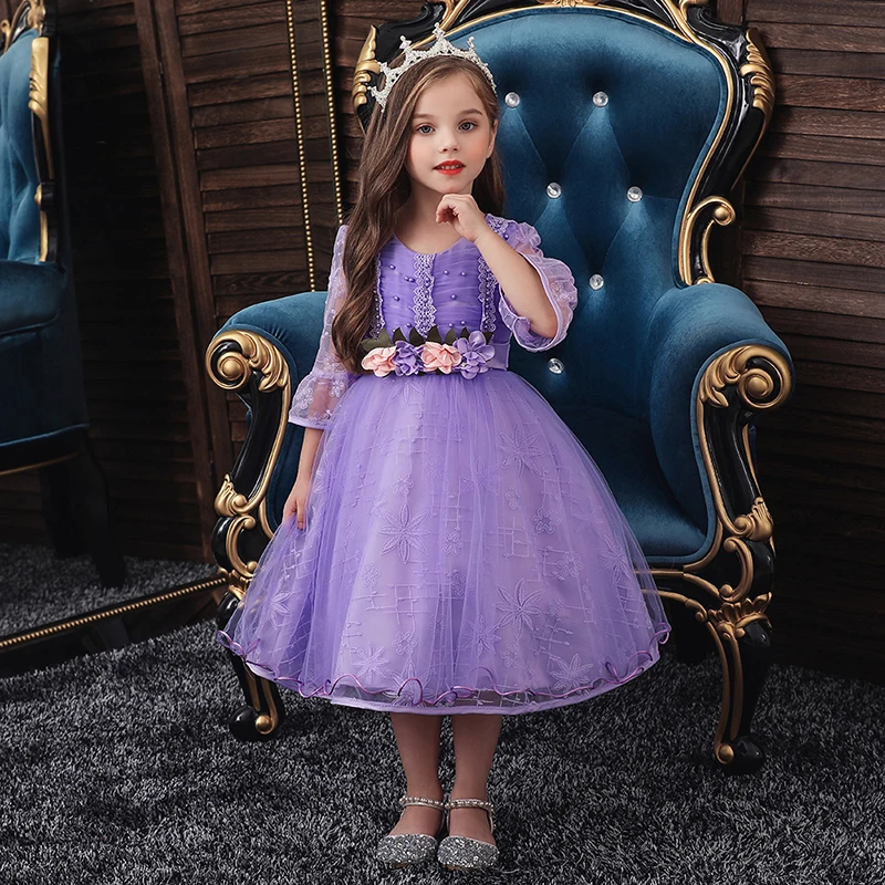 Princess Kids Dresses Girls Causal Wear Dress 3 8 Years Vestido Robe Fille Summer Lace Children Clothing New 2020 | Детская одежда и