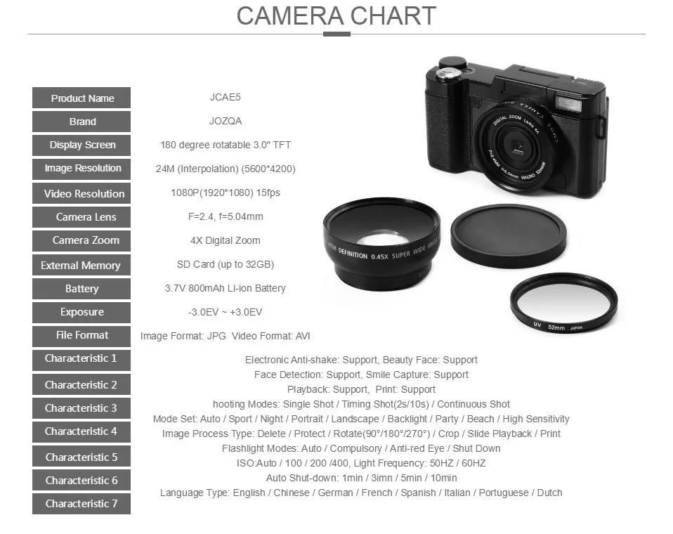 24MP HD Half-DSLR профессиональная цифровая камера s с 4-кратным телескопическим