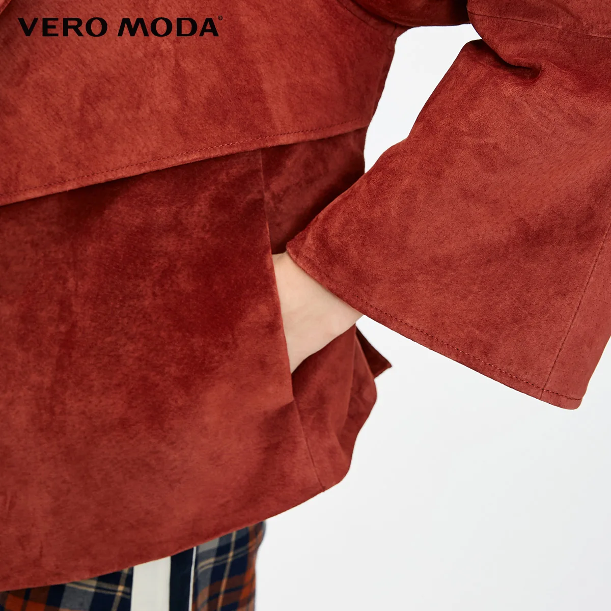 Vero Moda Новая женская кожаная куртка из свиной кожи с лацканами на шнуровке | 318310519