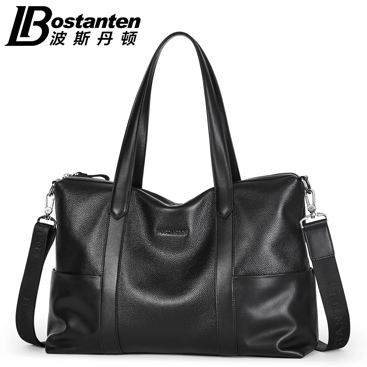 Мужская сумка тоут botanten из натуральной воловьей кожи на молнии для ноутбука 13