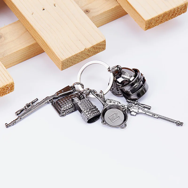 Брелок с рисунком из игры Playerunknowns Battlegrounds рюкзак броня шлем сковорода 98k