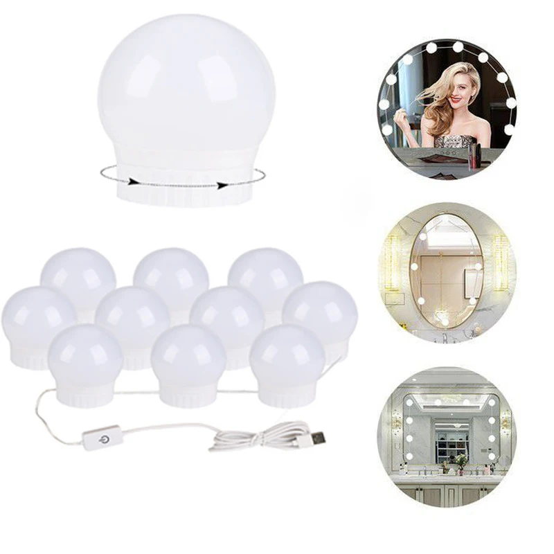 

3 Modes Colors Makeup Mirror Light LED Dressing Table Stepless Dimmable Hollywood Vanity Mirror Light Touch Dressing Table Kit
