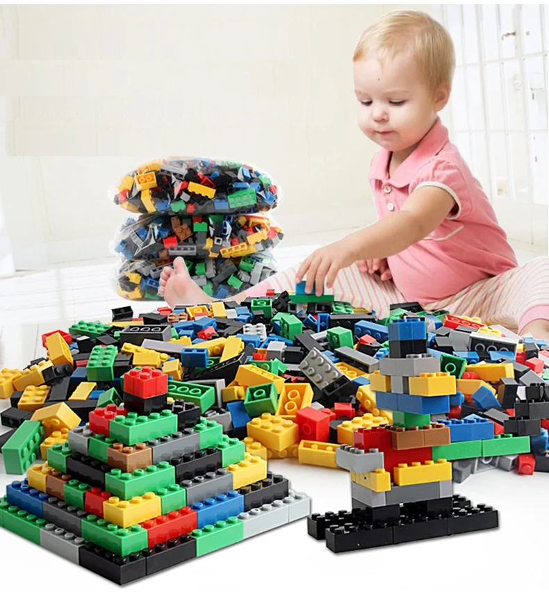 

500/1000 pcs City DIY Classic Bricks Building Blocks Bulk Sets Creator Baseplate Technic Toys