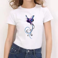2021 kawaii butterfly graphic print fashion korean style basic o neck t shirt lady harajuku beautiful summer casual t shirt