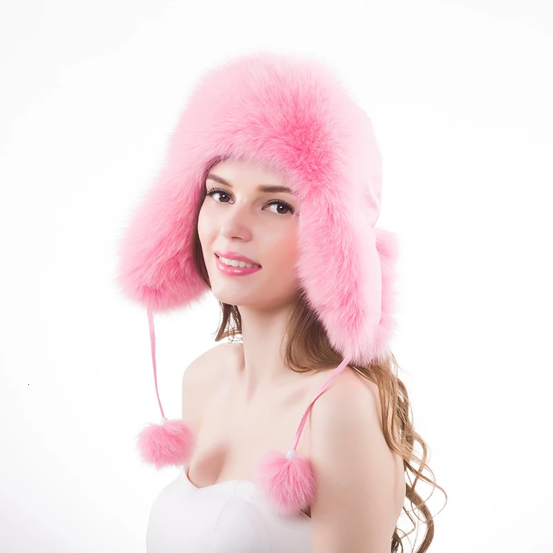 Хит продаж 2019 женские шапки ушанки из натурального Лисьего меха зимние бомберы