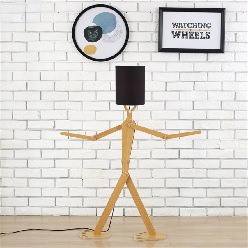 Современные Простые креативные деревянные напольные лампы для спальни гостиной