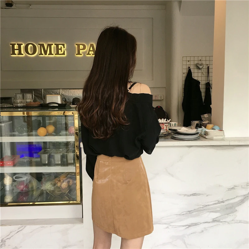 Шикарные однотонные дамские блузки рубашки повседневные женские с открытым