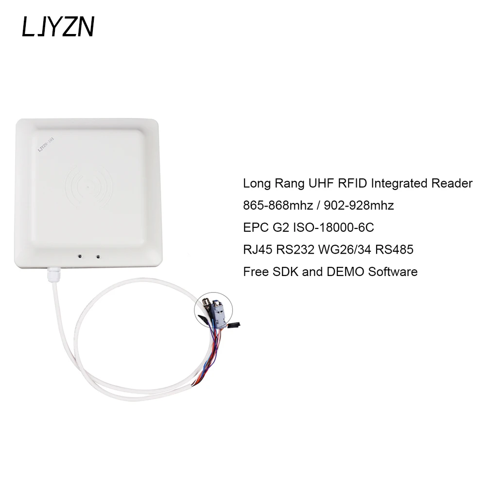 

LJYZN 860-960MHZ 915MHz Long Distance Free SDK UHF RFID Integrated Reader for Parking and Warehouse Management