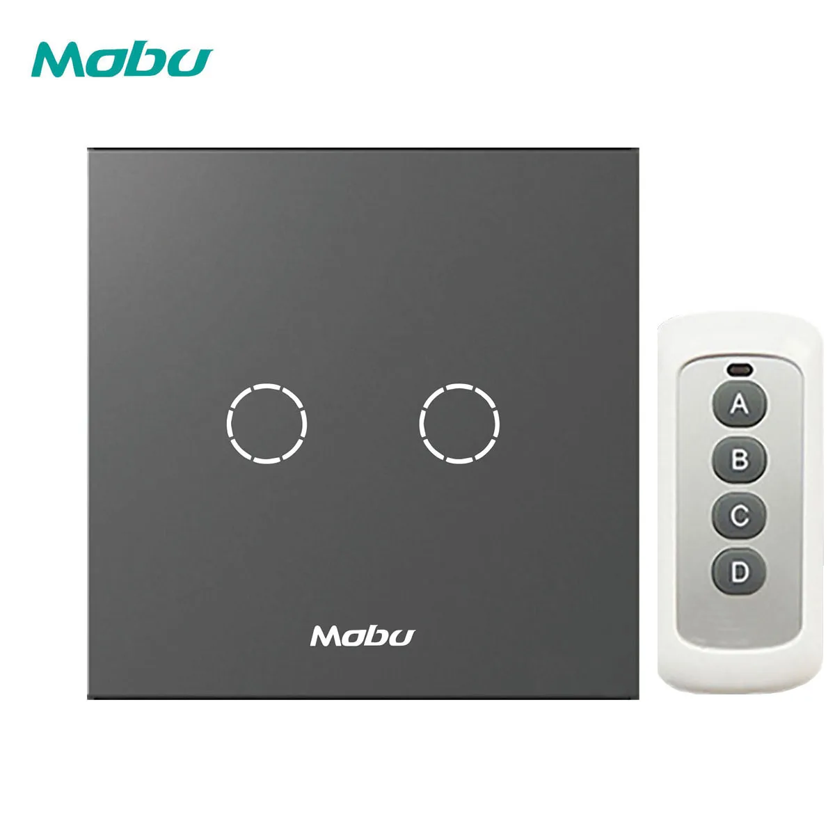 Grey Y602B Mobu EU/UK стандартный настенный светильник сенсорный выключатель, использовать с пультом дистанционного управления 2Gang 1-way переключатель с дистанционным управлением - Цвет: Grey Y602B