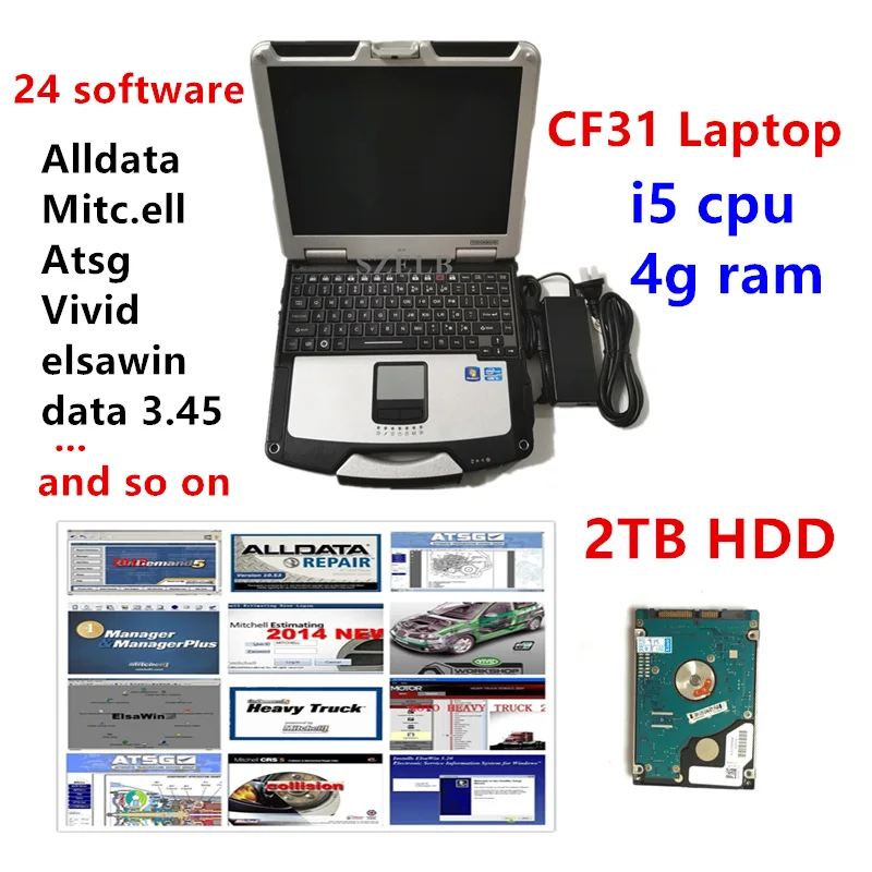

2021 Hot Alldata Auto Repair Software with CF31 I5 Cpu laptop All data V10.53 Mit//Chell ATSG Vivid Elsawin 2TB HDD in Toughbook