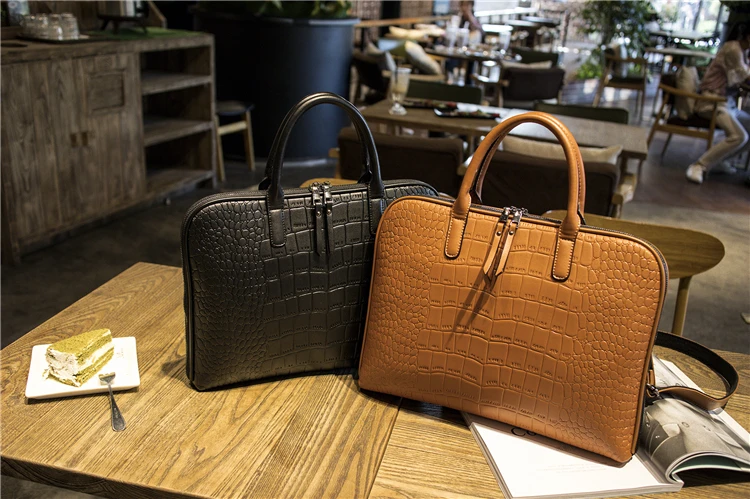 New Girls Shoulder Office Laptop Bags For Women Leather Business Briefcase Woman Laptop Handbag 13" 14" 15 Inch For Macbook Air