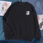 Толстовки женскиемужские толстовки с японским аниме графическим худи женская одежда Харадзюку с круглым вырезом 2021 атака на Титанов