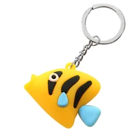 novelty new anime marine fish keychain for men cute silicone cartoon fish key chain women bag car trinket wedding party gifts