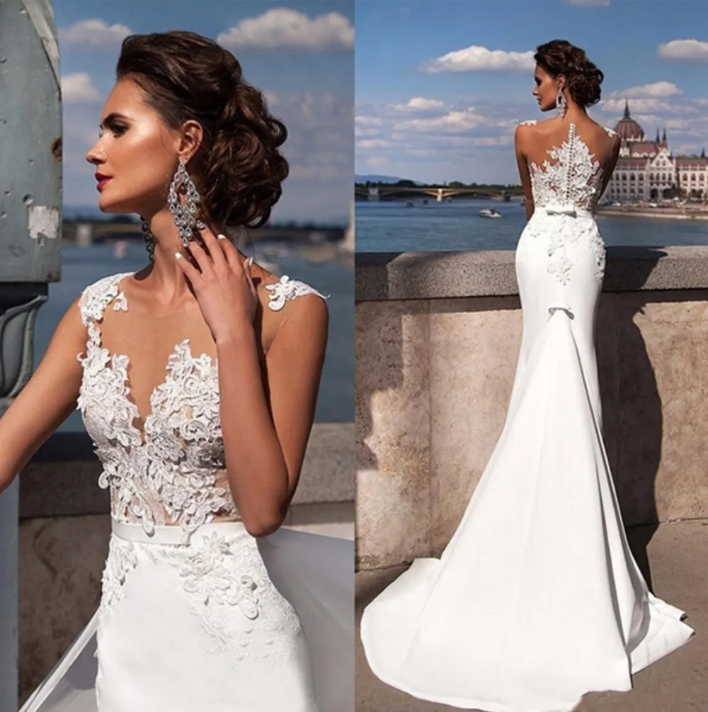 Женское вечернее платье русалка элегантное с кружевной аппликацией и длинным