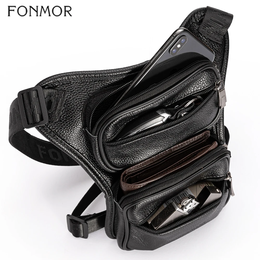Мужская поясная сумка FONMOR из натуральной кожи многофункциональная Повседневная