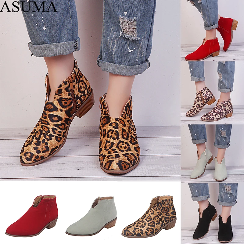 Женские ботильоны разноцветные замшевые ботинки на низком квадратном каблуке