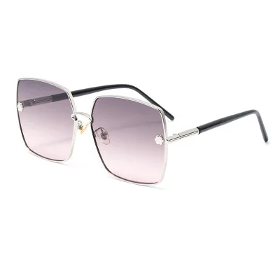 

2021 new sunglasses ladies fashion metal flower sunglasses women box big face slim sunglasses