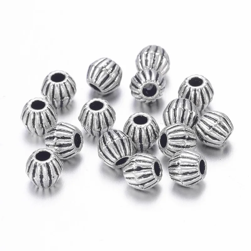 

100pcs 4x4.5mm Tibetan Style Bicone Spacer Beads Metal Beads for Jewelry Making DIY Bracelet Necklace Accessories Supplies