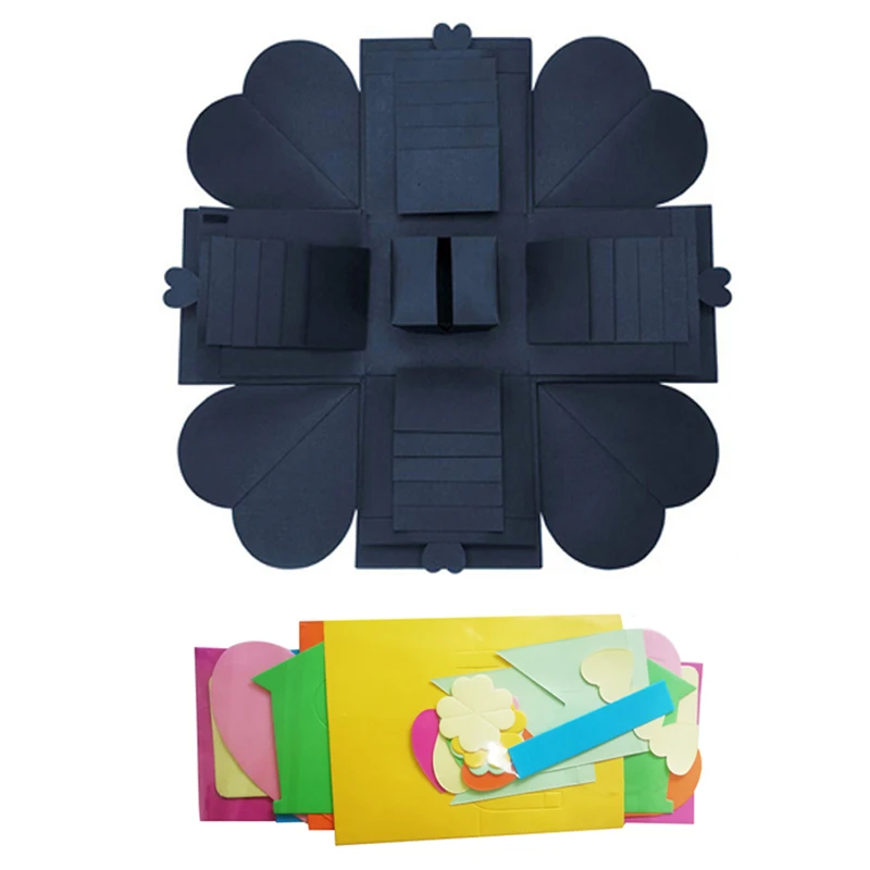 Box with Accessories Сюрприз взрыв коробка комплект любовь памяти DIY Творческий скрапбук фотоальбом для юбилея подарок на день рождения Валентина свадьба - Цвет: Box with Accessories