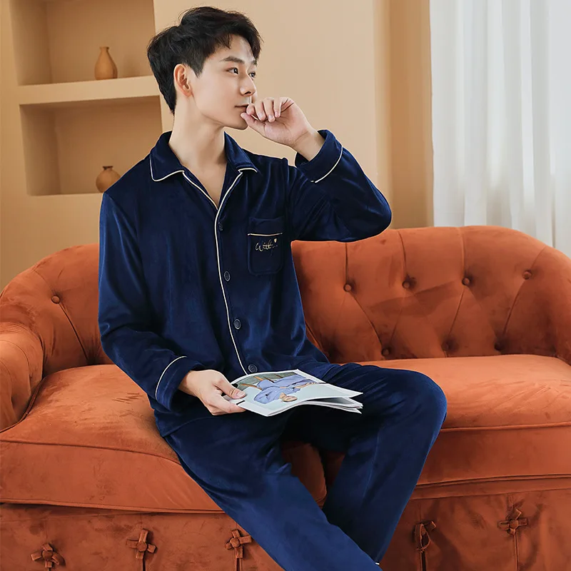 Long Sleeve Pajamas Autumn Trousers Suit Fashion Pyjama Set Large Size Nightwear Home Service House Nightdress Costume Outfit