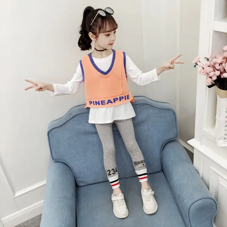 3 шт. 2020 для маленьких детей на осень зиму Одежда девочек спортивный костюм