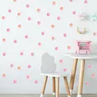 Акварельные Розовые наклейки в горошек для детской комнаты, украшение для детской комнаты, наклейки на стену для детского сада, художественные цветные наклейки в горошек