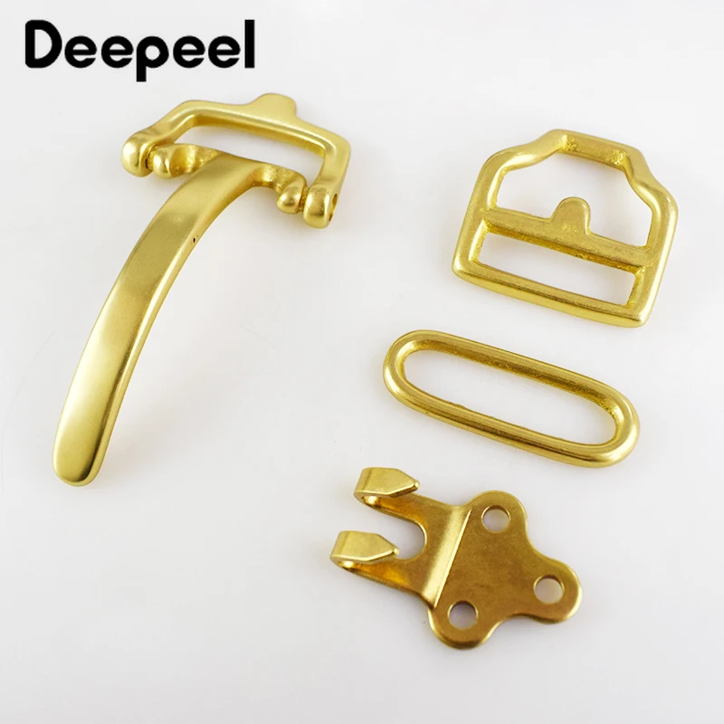 Deepeel1 комплект = 4 шт. цельная латунная пряжка для ремня пряжки кавалерии сумок