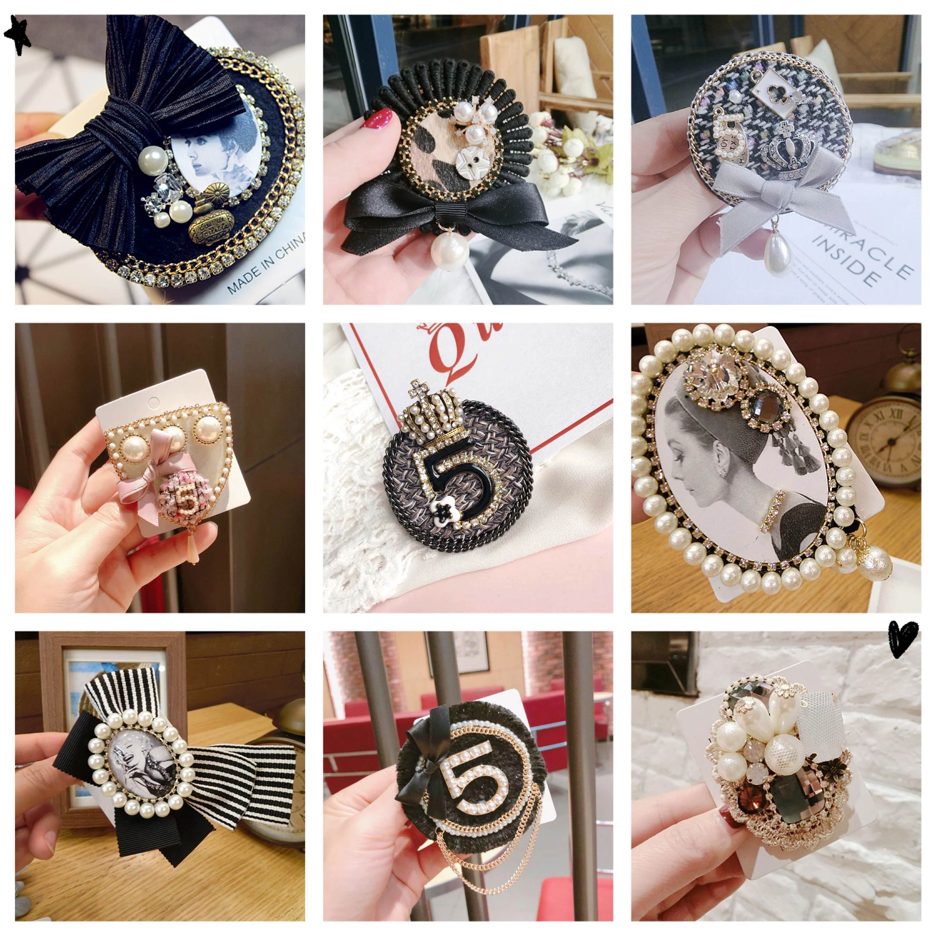 

Luxury designer designer various retro brooch ladies big pin fashion coat accessories cute jewelry trend accessories