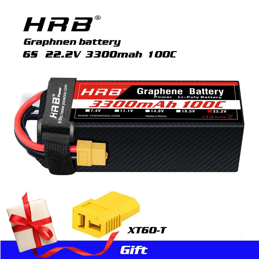 HRB графеновой батареи Батарея 6S 22 2 V 3300 мА/ч 100C XT60 T разъём для Lipo батарей Goblin 570