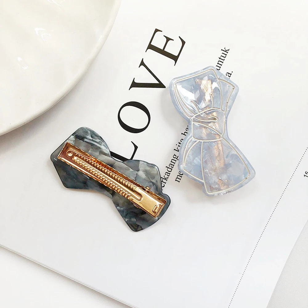 

Acetic Elegant Bow Duckbill Clips Women Hairpins Hair clips Barrettes Korean Hairpins Acrylic Headwear Hair Accessories