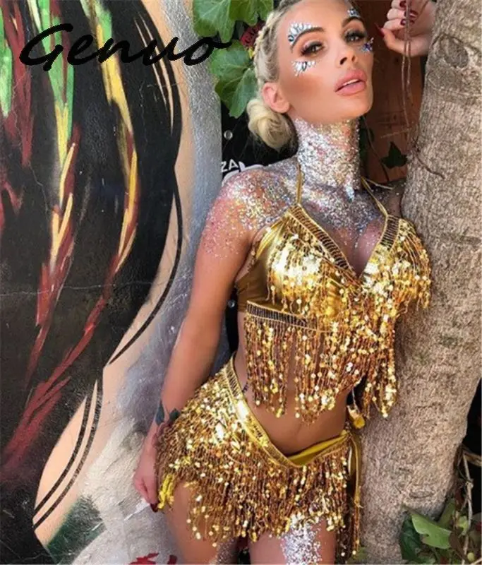 

Befree Sexy Bling Sequins Dress Women Summer V Neck Sparkling Tassel Beach Halter Bodycon Vestido Luxury Nightclub Party Dresses