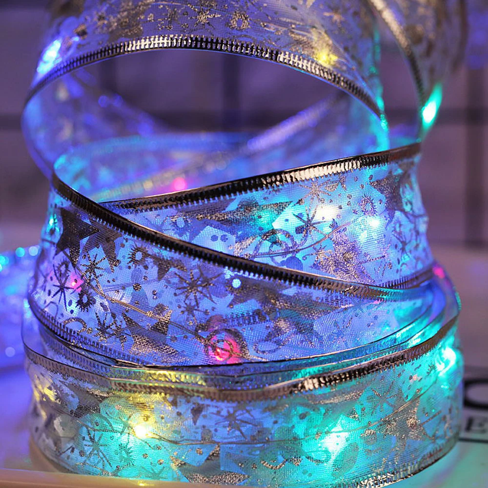 

Weddings Holiday Christmas Tree Deco Fairy String Lights Waterproof IP44 4m*4cm Satin Width Copper Wire Ribbon Bows Lights