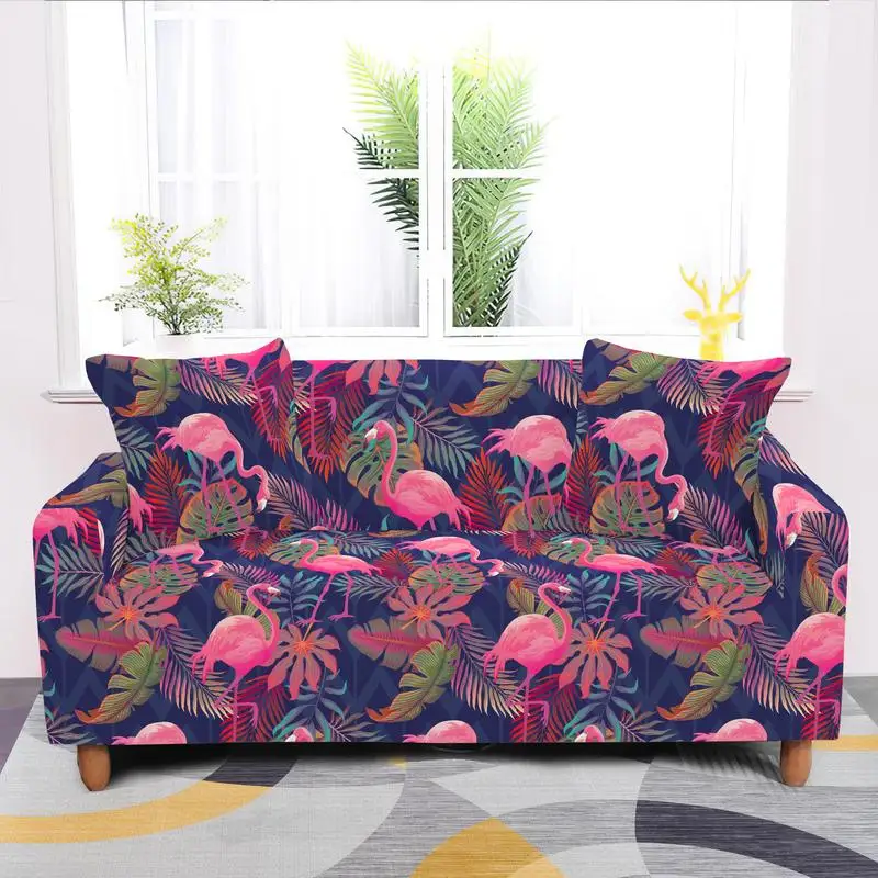 

NEW Flamingo Print 1/2/3 Seaters Elastic Sofa Covers Simple Fabric Cover