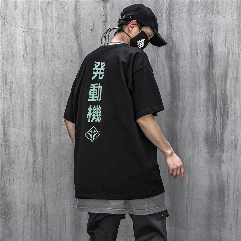 

Hop Hip T-Shirt Men 2021 Summer Creative Print Embroidery Tshirts Men Tops Tees White Black WB126