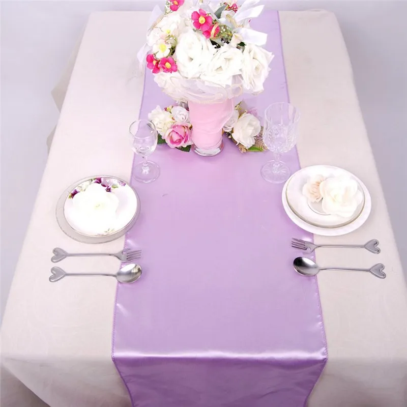 lilac RU033A свадебные атласные черные белые красные бордовые королевские синие Серебристые серые зеленые фиолетовые желтые Румяна розовые столовые дорожки - Цвет: lilac