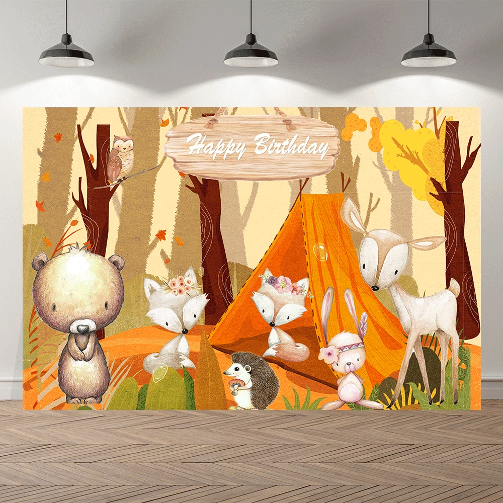 

thinvinyl new born woodland BirthdayParty baby shower BannerBackgrounds Printed Professional Indoor Photographic studio Backdrop